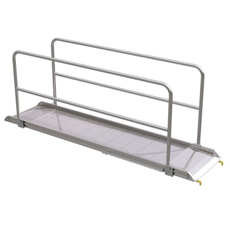 Vestil Alum. Walk Ramp w/Rail Hook, 108 x 28" AWR-28-9B-HR